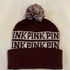 PINK knit beanie hat cap
